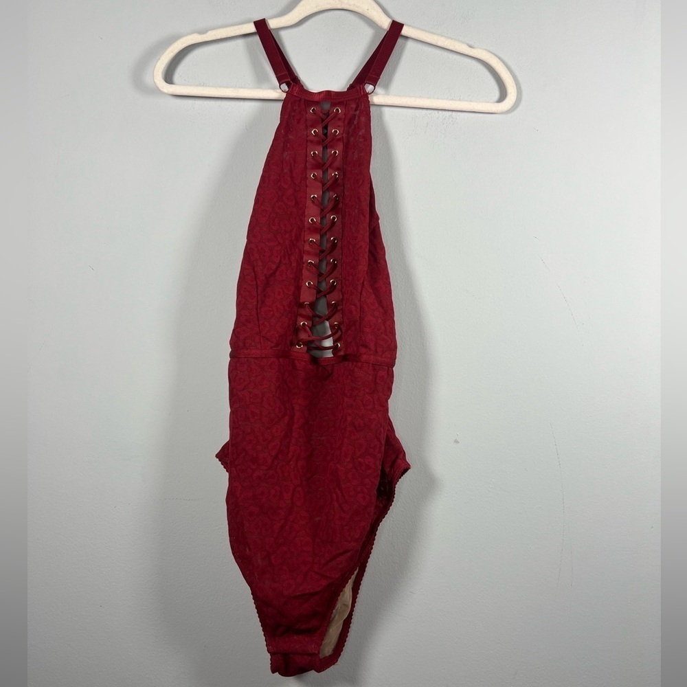 NWT Torrid Animal Lace Up Halter Bodysuit 0 (Large) - Picture 5 of 13